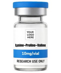 Lysine–Proline–Valine (KPV) research peptide lyophilized vial for laboratory research